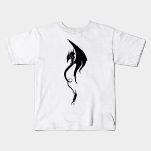 Tribal Simple Black Dragon Kids T-Shirt